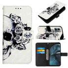 For Motorola Moto G14 3D Painting Horizontal Flip Leather Phone Case(Skull) - 1