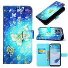 For Motorola Moto G 5G 2023 3D Painting Horizontal Flip Leather Phone Case(Golden Butterfly) - 1