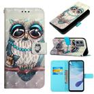 For Motorola Moto G 5G 2023 3D Painting Horizontal Flip Leather Phone Case(Grey Owl) - 1