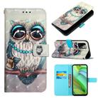 For Motorola Moto G Power 2023 3D Painting Horizontal Flip Leather Phone Case(Grey Owl) - 1