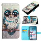 For Motorola Edge 40 Neo 3D Painting Horizontal Flip Leather Phone Case(Grey Owl) - 1