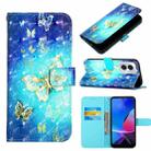 For Motorola Moto G Play 4G 2024 3D Painting Horizontal Flip Leather Phone Case(Golden Butterfly) - 1