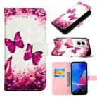 For Motorola Moto G Play 4G 2024 3D Painting Horizontal Flip Leather Phone Case(Rose Butterfly) - 1