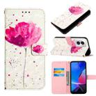 For Motorola Moto G Play 4G 2024 3D Painting Horizontal Flip Leather Phone Case(Flower) - 1