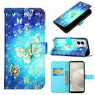 For Motorola Moto G Power 5G 2024 3D Painting Horizontal Flip Leather Phone Case(Golden Butterfly) - 1