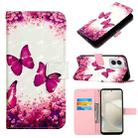 For Motorola Moto G Power 5G 2024 3D Painting Horizontal Flip Leather Phone Case(Rose Butterfly) - 1