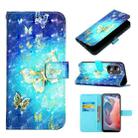 For Motorola Moto G Play 5G 2024 3D Painting Horizontal Flip Leather Phone Case(Golden Butterfly) - 1
