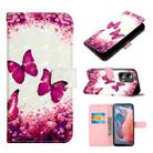 For Motorola Moto G Play 5G 2024 3D Painting Horizontal Flip Leather Phone Case(Rose Butterfly) - 1