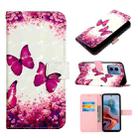 For Motorola Moto G34 3D Painting Horizontal Flip Leather Phone Case(Rose Butterfly) - 1