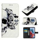 For Motorola Moto G34 3D Painting Horizontal Flip Leather Phone Case(Skull) - 1