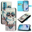 For Motorola Edge 30 3D Painting Horizontal Flip Leather Phone Case(Grey Owl) - 1