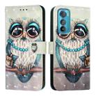 For Motorola Edge 30 3D Painting Horizontal Flip Leather Phone Case(Grey Owl) - 2