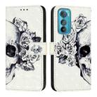 For Motorola Edge 30 3D Painting Horizontal Flip Leather Phone Case(Skull) - 2