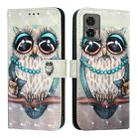 For Motorola Edge 30 Neo 3D Painting Horizontal Flip Leather Phone Case(Grey Owl) - 2