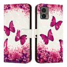 For Motorola Edge 30 Neo 3D Painting Horizontal Flip Leather Phone Case(Rose Butterfly) - 2