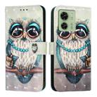 For Motorola Edge 40 5G Global / Edge 2023 US 3D Painting Horizontal Flip Leather Phone Case(Grey Owl) - 2