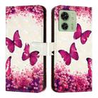 For Motorola Edge 40 5G Global / Edge 2023 US 3D Painting Horizontal Flip Leather Phone Case(Rose Butterfly) - 2