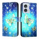 For Motorola Edge 50 Fusion 3D Painting Horizontal Flip Leather Phone Case(Golden Butterfly) - 2