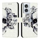 For Motorola Edge 50 Fusion 3D Painting Horizontal Flip Leather Phone Case(Skull) - 2