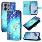 For Motorola Edge 50 Pro 3D Painting Horizontal Flip Leather Phone Case(Golden Butterfly) - 1