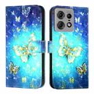 For Motorola Edge 50 Pro 3D Painting Horizontal Flip Leather Phone Case(Golden Butterfly) - 2