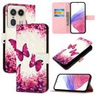 For Motorola Edge 50 Ultra 3D Painting Horizontal Flip Leather Phone Case(Rose Butterfly) - 1