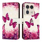 For Motorola Edge 50 Ultra 3D Painting Horizontal Flip Leather Phone Case(Rose Butterfly) - 2