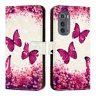 For Motorola Edge 2022 / Edge 5G UW 2022 3D Painting Horizontal Flip Leather Phone Case(Rose Butterfly) - 2