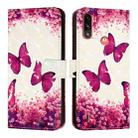 For Motorola Moto E7 Power 3D Painting Horizontal Flip Leather Phone Case(Rose Butterfly) - 2