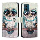 For Motorola Moto E13 3D Painting Horizontal Flip Leather Phone Case(Grey Owl) - 2