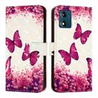 For Motorola Moto E13 3D Painting Horizontal Flip Leather Phone Case(Rose Butterfly) - 2