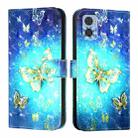 For Motorola Moto E22 / Moto E22i 3D Painting Horizontal Flip Leather Phone Case(Golden Butterfly) - 2