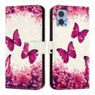 For Motorola Moto E22 / Moto E22i 3D Painting Horizontal Flip Leather Phone Case(Rose Butterfly) - 2