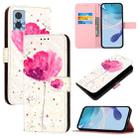 For Motorola Moto E22 / Moto E22i 3D Painting Horizontal Flip Leather Phone Case(Flower) - 1