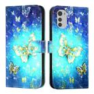 For Motorola Moto E32 Global 3D Painting Horizontal Flip Leather Phone Case(Golden Butterfly) - 2