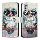 For Motorola Moto E32 Global 3D Painting Horizontal Flip Leather Phone Case(Grey Owl) - 2