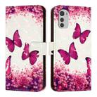 For Motorola Moto E32 Global 3D Painting Horizontal Flip Leather Phone Case(Rose Butterfly) - 2