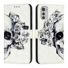 For Motorola Moto E32 Global 3D Painting Horizontal Flip Leather Phone Case(Skull) - 2