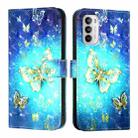 For Motorola Moto G 5G 2022 3D Painting Horizontal Flip Leather Phone Case(Golden Butterfly) - 2