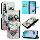 For Motorola Moto G 5G 2022 3D Painting Horizontal Flip Leather Phone Case(Grey Owl) - 1