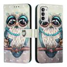 For Motorola Moto G 5G 2022 3D Painting Horizontal Flip Leather Phone Case(Grey Owl) - 2