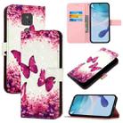 For Motorola Moto G Play 2021 3D Painting Horizontal Flip Leather Phone Case(Rose Butterfly) - 1