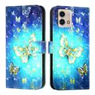 For Motorola Moto G Stylus 4G 2023 3D Painting Horizontal Flip Leather Phone Case(Golden Butterfly) - 2