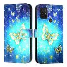 For Motorola Moto G30 / Moto G20 / Moto G10 3D Painting Horizontal Flip Leather Phone Case(Golden Butterfly) - 2