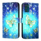 For Motorola Moto G42 3D Painting Horizontal Flip Leather Phone Case(Golden Butterfly) - 2