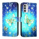 For Motorola Moto G52 / Moto G82 / Moto G71s 3D Painting Horizontal Flip Leather Phone Case(Golden Butterfly) - 2