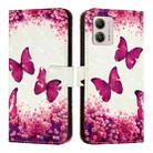 For Motorola Moto G53 5G / Moto G13 3D Painting Horizontal Flip Leather Phone Case(Rose Butterfly) - 2