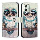 For Motorola Moto G54 EU / Brazil Version 3D Painting Horizontal Flip Leather Phone Case(Grey Owl) - 2