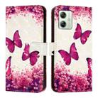 For Motorola Moto G54 EU / Brazil Version 3D Painting Horizontal Flip Leather Phone Case(Rose Butterfly) - 2