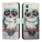 For Motorola Moto G54 India / Moto G54 Power 3D Painting Horizontal Flip Leather Phone Case(Grey Owl) - 2